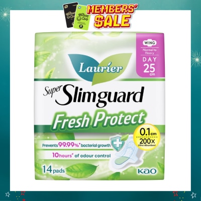 LAURIER - Laurier Fresh Protect Day Anti-Bacterial 25cm Ultra Slim Pads 14s