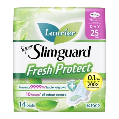 LAURIER Laurier Fresh Protect Day Anti-Bacterial 25cm Ultra Slim Pads 14s