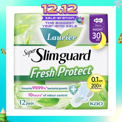 LAURIER Laurier Fresh Protect Night Anti-Bacterial 30cm Ultra Slim Pads 12s