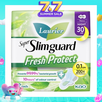 LAURIER - Laurier Fresh Protect Night Anti-Bacterial 30cm Ultra Slim Pads 12s