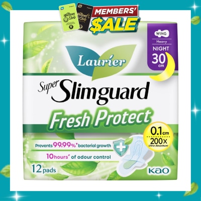 LAURIER Laurier Fresh Protect Night Anti Bacterial 30cm Ultra Slim Pads 12s image