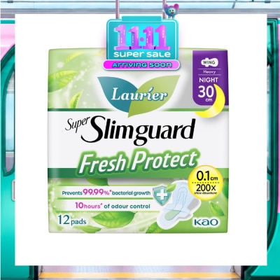 LAURIER Laurier Fresh Protect Night Anti Bacterial 30cm Ultra Slim Pads 12s image