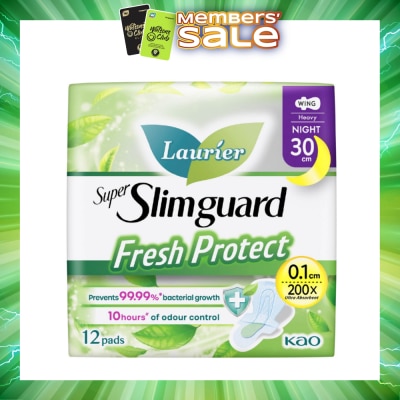 LAURIER - Laurier Fresh Protect Night Anti-Bacterial 30cm Ultra Slim Pads 12s