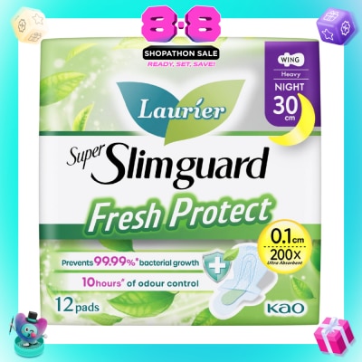 LAURIER - Laurier Fresh Protect Night Anti-Bacterial 30cm Ultra Slim Pads 12s