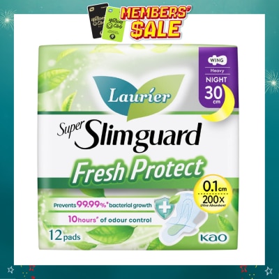 LAURIER - Laurier Fresh Protect Night Anti-Bacterial 30cm Ultra Slim Pads 12s