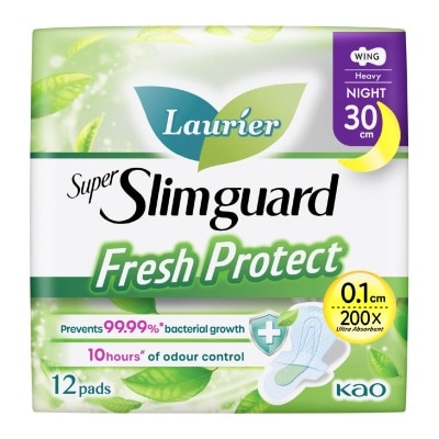 LAURIER Laurier Fresh Protect Night Anti-Bacterial 30cm Ultra Slim Pads 12s
