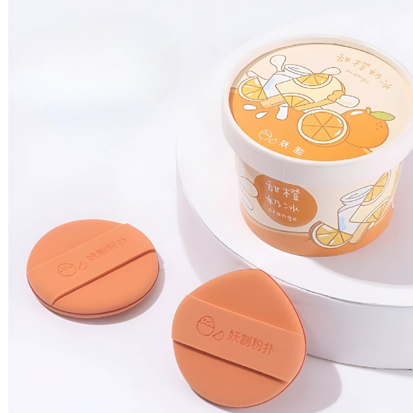 Ice-Cream Orange Cushion Puff 2s