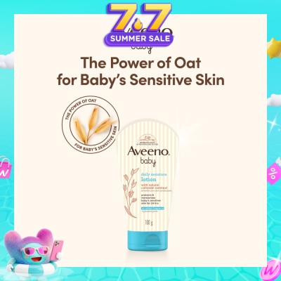AVEENO BABY - Daily Moisture Lotion with Natural Colloidal Oatmeal (Hypoallergenic) 100g