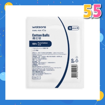 WATSONS Sterile Cotton Ball (10pcs/pack)