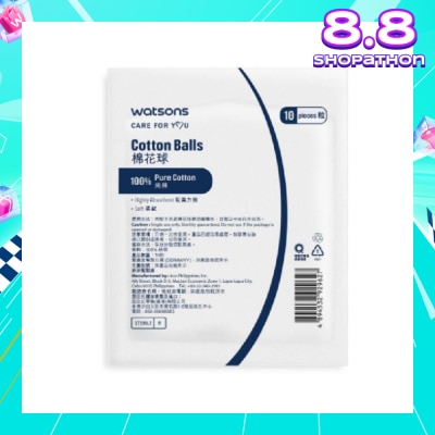 WATSONS Sterile Cotton Ball (10pcs/pack)