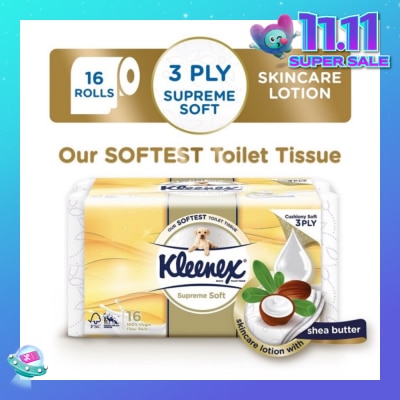 KLEENEX Supreme Skincare Ultra Soft 3-Ply Toilet Tissue Paper 16s