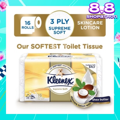 KLEENEX Supreme Skincare Ultra Soft 3-Ply Toilet Tissue Paper 16s