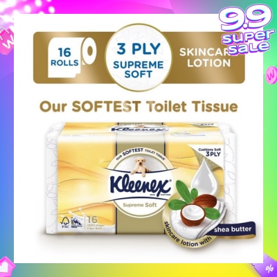KLEENEX Supreme Skincare Ultra Soft 3-Ply Toilet Tissue Paper 16s