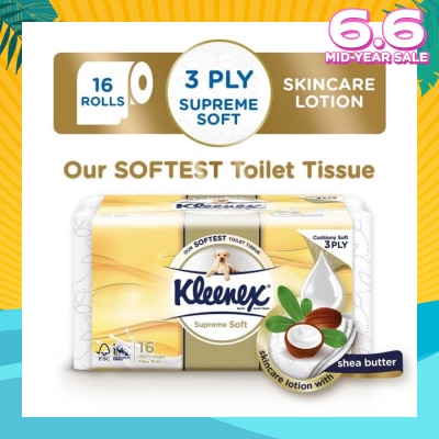 KLEENEX Supreme Skincare Ultra Soft 3-Ply Toilet Tissue Paper 16s