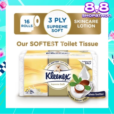 KLEENEX Supreme Skincare Ultra Soft 3-Ply Toilet Tissue Paper 16s