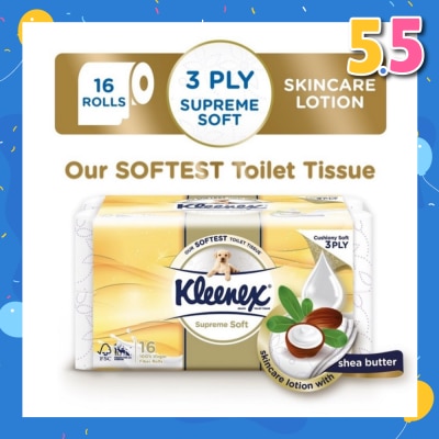 KLEENEX Supreme Skincare Ultra Soft 3-Ply Toilet Tissue Paper 16s