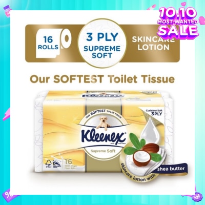 KLEENEX Supreme Skincare Ultra Soft 3-Ply Toilet Tissue Paper 16s