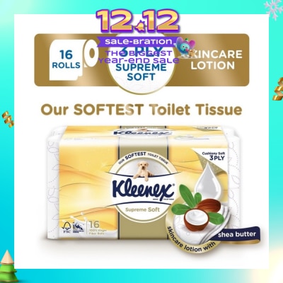 KLEENEX Supreme Skincare Ultra Soft 3-Ply Toilet Tissue Paper 16s