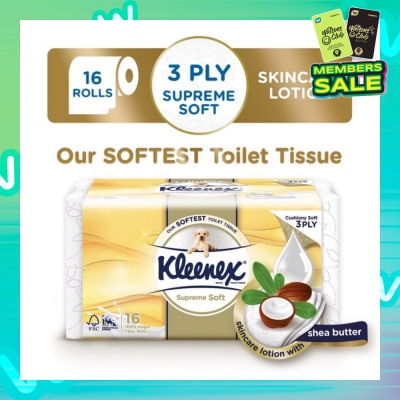 KLEENEX Supreme Skincare Ultra Soft 3-Ply Toilet Tissue Paper 16s