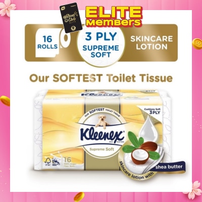 KLEENEX Supreme Skincare Ultra Soft 3-Ply Toilet Tissue Paper 16s