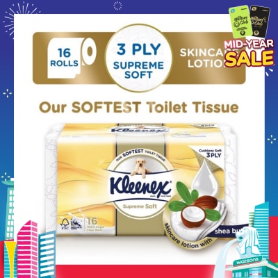 KLEENEX Supreme Skincare Ultra Soft 3-Ply Toilet Tissue Paper 16s