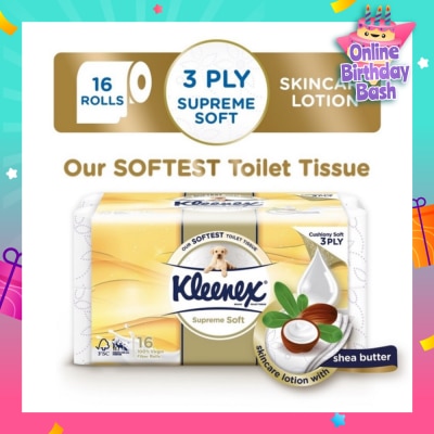 KLEENEX Supreme Skincare Ultra Soft 3-Ply Toilet Tissue Paper 16s