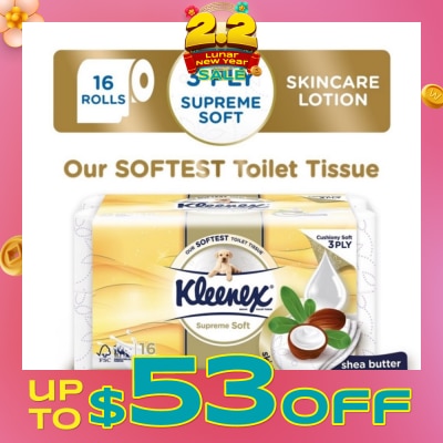 KLEENEX Supreme Skincare Ultra Soft 3-Ply Toilet Tissue Paper 16s