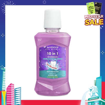 WATSONS 10 In 1 Micellar Double Action Multi-Protection Anticavity Mouthwash Alcohol Free (Bad Breath Control) 100ml