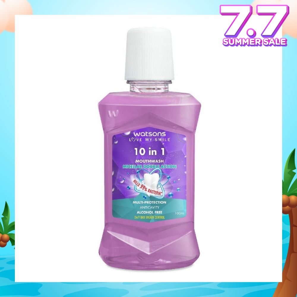 10 In 1 Micellar Double Action Multi-Protection Anticavity Mouthwash Alcohol Free (Bad Breath Control) 100ml