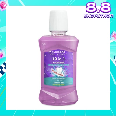 WATSONS 10 In 1 Micellar Double Action Multi-Protection Anticavity Mouthwash Alcohol Free (Bad Breath Control) 100ml