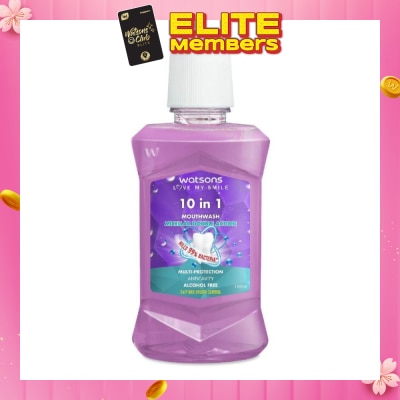WATSONS 10 In 1 Micellar Double Action Multi-Protection Anticavity Mouthwash Alcohol Free (Bad Breath Control) 100ml