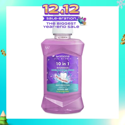WATSONS 10 In 1 Micellar Double Action Multi-Protection Anticavity Mouthwash Alcohol Free (Bad Breath Control) 100ml