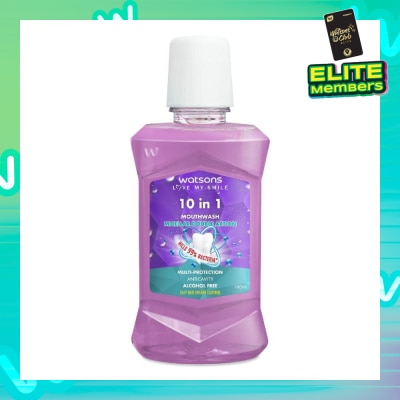 WATSONS 10 In 1 Micellar Double Action Multi-Protection Anticavity Mouthwash Alcohol Free (Bad Breath Control) 100ml