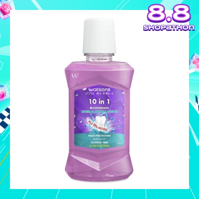 WATSONS 10 In 1 Micellar Double Action Multi-Protection Anticavity Mouthwash Alcohol Free (Bad Breath Control) 100ml