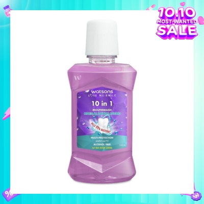 WATSONS 10 In 1 Micellar Double Action Multi-Protection Anticavity Mouthwash Alcohol Free (Bad Breath Control) 100ml