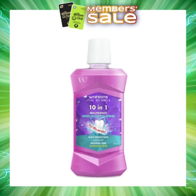 WATSONS - 10 In 1 Micellar Double Action Multi-Protection Anticavity Mouthwash Alcohol Free (Bad Breath Control) 500ml