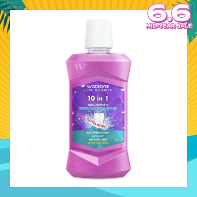 WATSONS 10 In 1 Micellar Double Action Multi-Protection Anticavity Mouthwash Alcohol Free (Bad Breath Control) 500ml