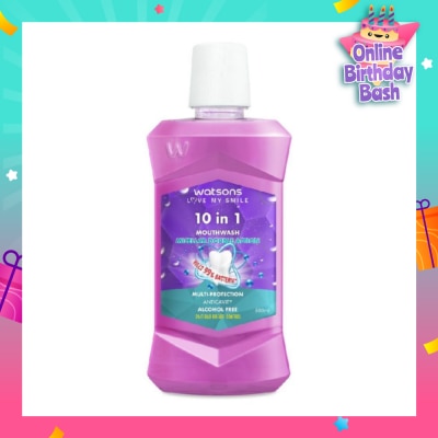 WATSONS 10 In 1 Micellar Double Action Multi-Protection Anticavity Mouthwash Alcohol Free (Bad Breath Control) 500ml