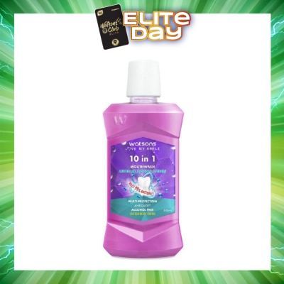 WATSONS - 10 In 1 Micellar Double Action Multi-Protection Anticavity Mouthwash Alcohol Free (Bad Breath Control) 500ml