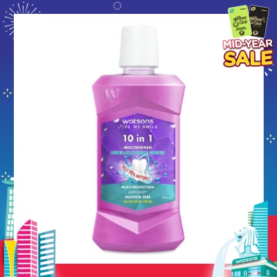 WATSONS 10 In 1 Micellar Double Action Multi-Protection Anticavity Mouthwash Alcohol Free (Bad Breath Control) 500ml