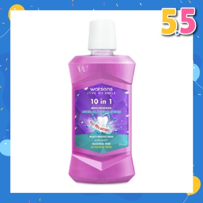 WATSONS 10 In 1 Micellar Double Action Multi-Protection Anticavity Mouthwash Alcohol Free (Bad Breath Control) 500ml