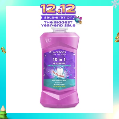 WATSONS 10 In 1 Micellar Double Action Multi-Protection Anticavity Mouthwash Alcohol Free (Bad Breath Control) 500ml
