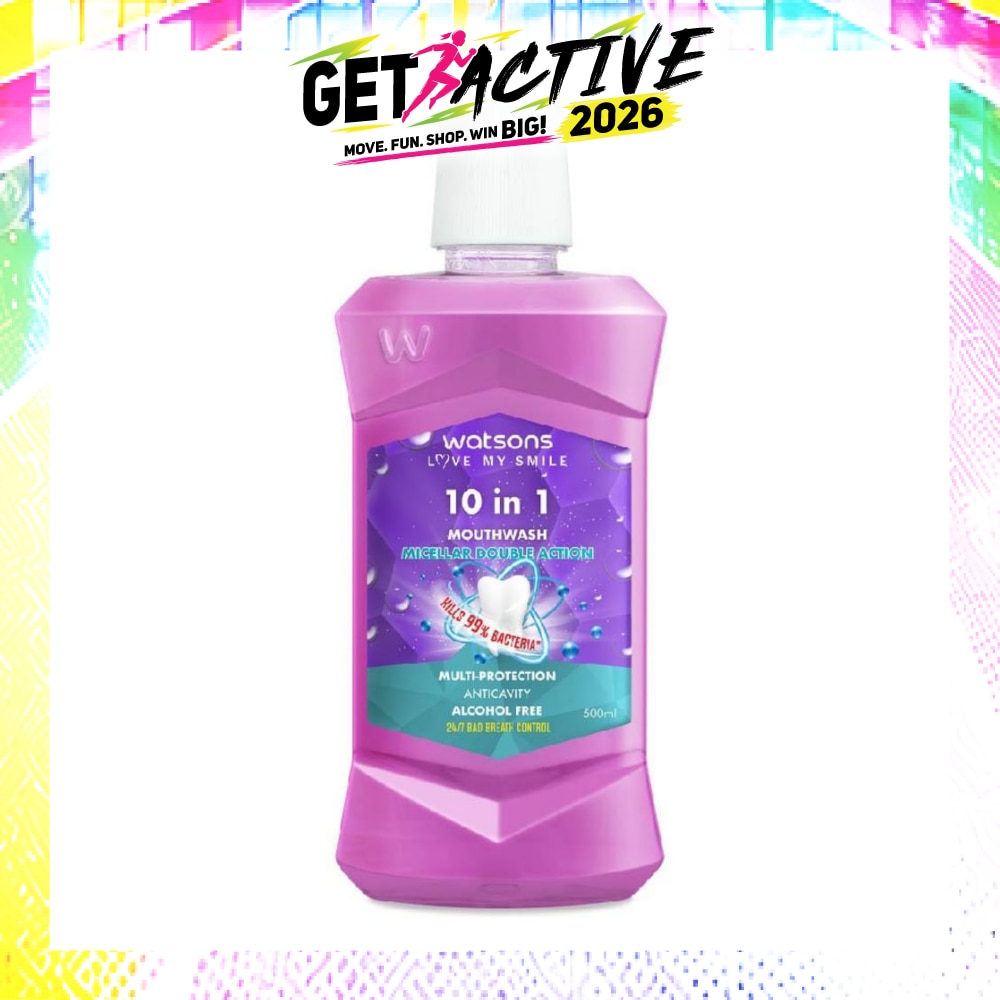 10 In 1 Micellar Double Action Multi-Protection Anticavity Mouthwash Alcohol Free (Bad Breath Control) 500ml image