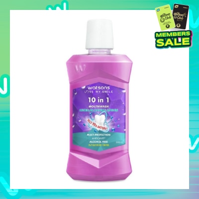 WATSONS 10 In 1 Micellar Double Action Multi-Protection Anticavity Mouthwash Alcohol Free (Bad Breath Control) 500ml