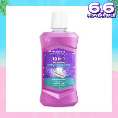 WATSONS 10 In 1 Micellar Double Action Multi-Protection Anticavity Mouthwash Alcohol Free (Bad Breath Control) 500ml