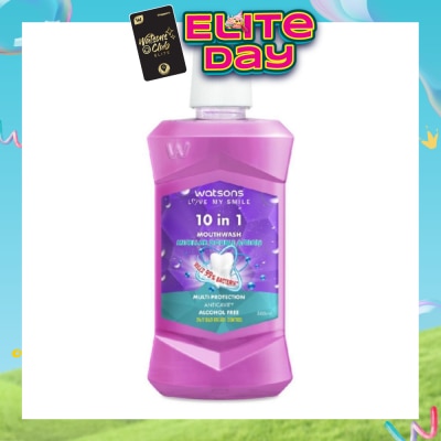 WATSONS - 10 In 1 Micellar Double Action Multi-Protection Anticavity Mouthwash Alcohol Free (Bad Breath Control) 500ml