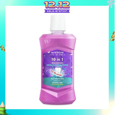 WATSONS 10 In 1 Micellar Double Action Multi-Protection Anticavity Mouthwash Alcohol Free (Bad Breath Control) 500ml