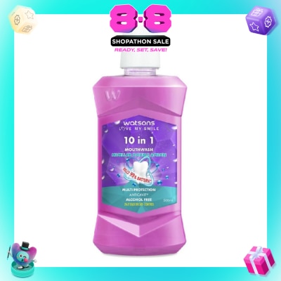 WATSONS - 10 In 1 Micellar Double Action Multi-Protection Anticavity Mouthwash Alcohol Free (Bad Breath Control) 500ml