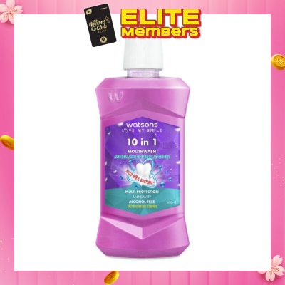 WATSONS 10 In 1 Micellar Double Action Multi-Protection Anticavity Mouthwash Alcohol Free (Bad Breath Control) 500ml