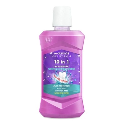 WATSONS 10 In 1 Micellar Double Action Multi-Protection Anticavity Mouthwash Alcohol Free (Bad Breath Control) 500ml